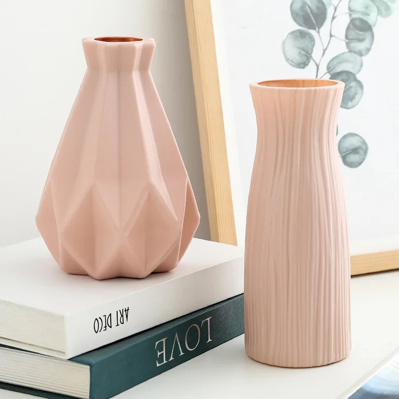 White Imitation Ceramic Plastic Vase