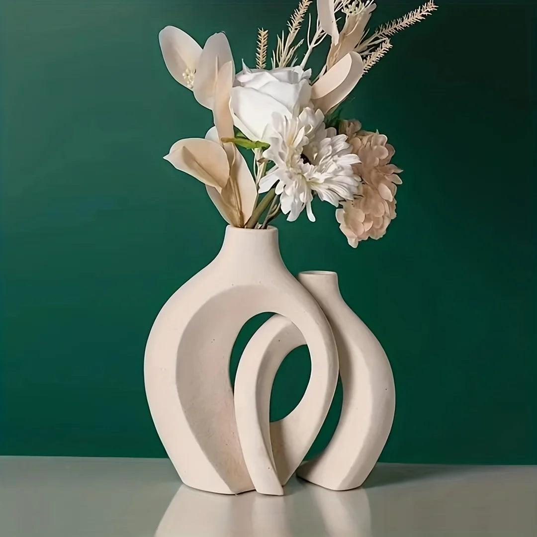 Set of 2 Modern Ceramic Vases